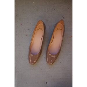 J.Crew Kate Pumps‎ In Deep Blush Nude Patent Leather Block Heel Size 6.5